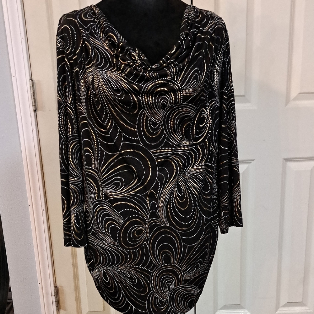 Laura Ashley Black and White Patterned Blouse